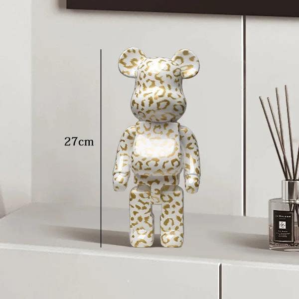 Graffiti Bear Resin Statue Decor | Modern Colourful Bear Ornament 27cm