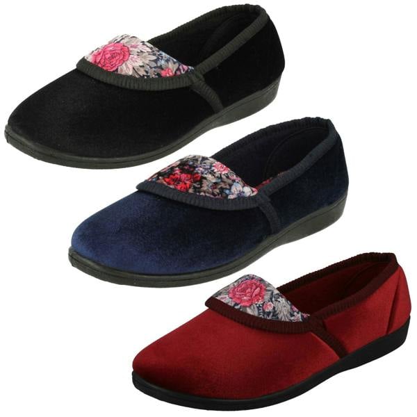 Spot On Ladies Spot On Floral Pattern Slippers