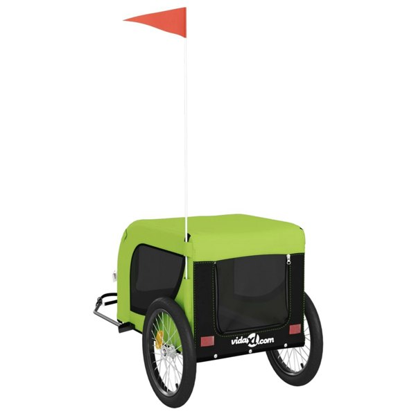 Berkfield Dog Bike Trailer Green and Black Oxford Fabric and Iron