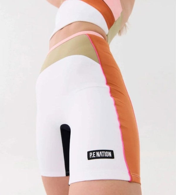 P.E Nation PE Nation Womens Air Time Bike Short in White