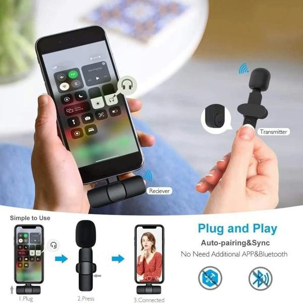 Dragodirect Portable Wireless Lavalier Microphone Duo – 2.4GHz Mini Clip-On Mics for Video & Interview