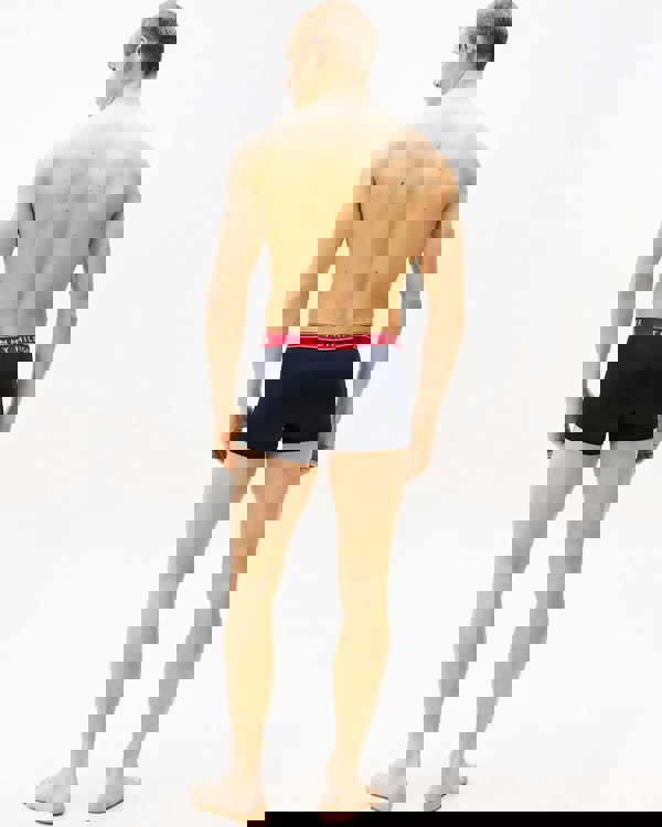 Tommy Hilfiger 3 Pack Mens Waistband Trunks - B-White/Red/Navy