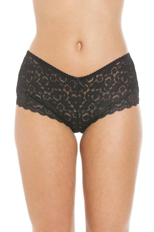 Three Pack Black Floral Lace Boxer Shorts