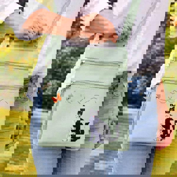 Fores Collection Cat Appliqué Crossbody Bag with Butterfly Design