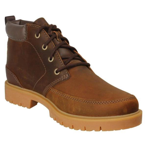 Clarks Mens Clarks Leather Lace Up Ankle Boots Rossdale Mid