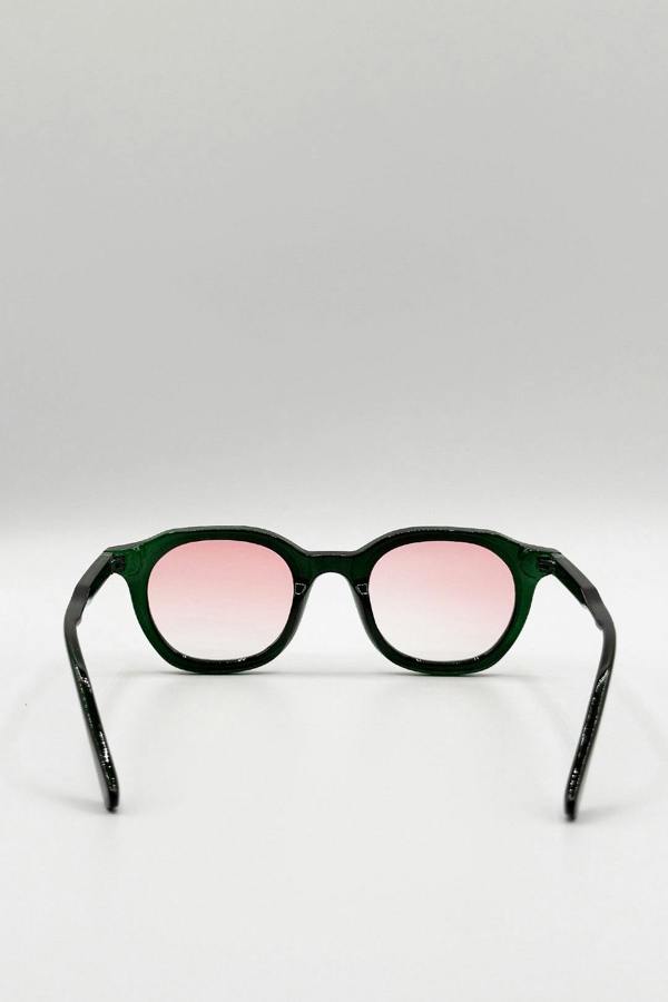 Bold Preppy Sunglasses In Green Pink - svnx