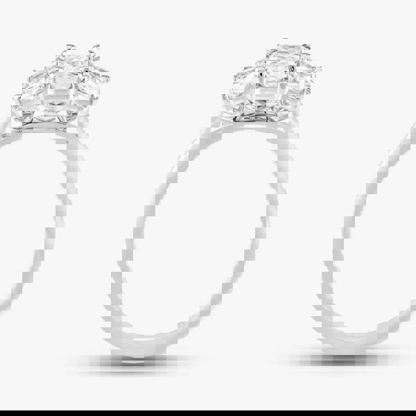 T. H. Baker Platinum 1.47ct Radiant Cut Diamond Three Stone Ring RN5874 PLT