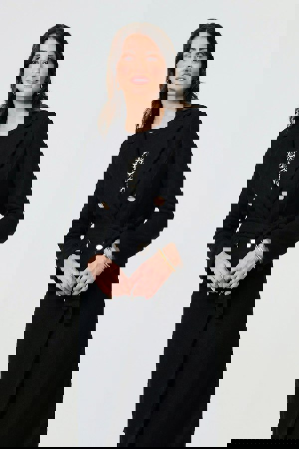 Black | Button Front Tailored Coat
