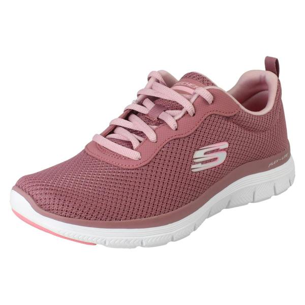 Skechers Ladies Skechers Textile Lace Up Casual Sports Trainers Brilliant View