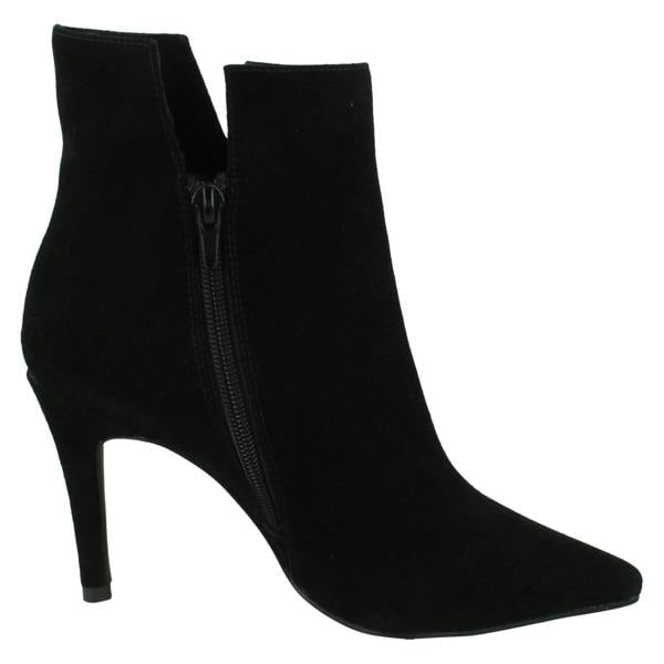 Spot On Ladies Spot On High Heel Leather Ankle Boots with Inside Zip F51212