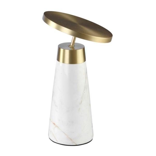 Angel Cerdá Table Lamp in White Marble and Golden Steel 8034