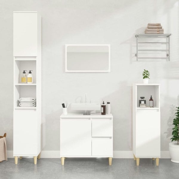 Berkfield Bathroom Cabinet White 30x30x100 cm Engineered Wood