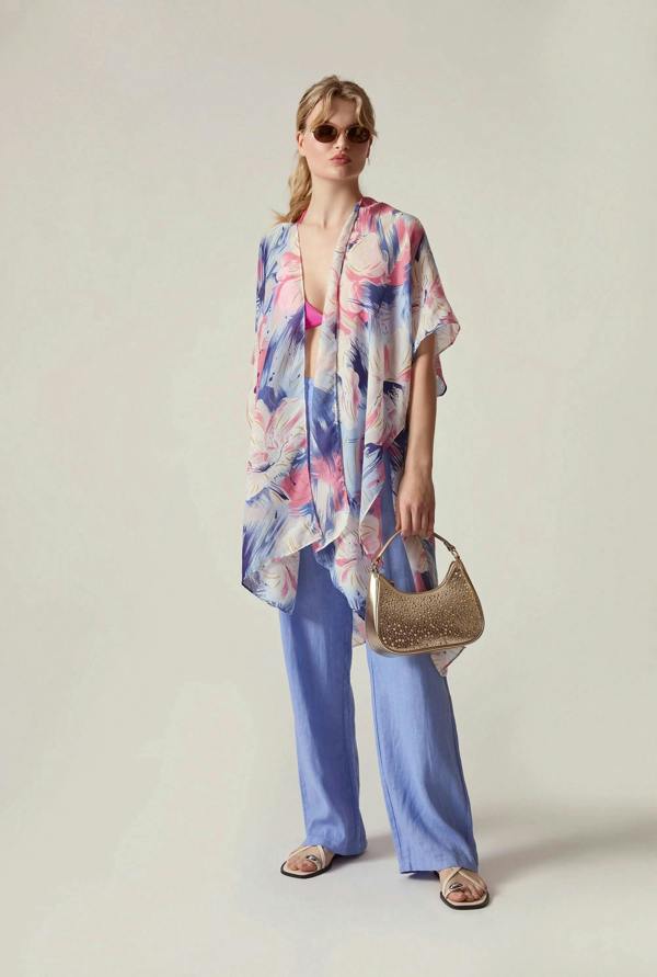 James Lakeland Blue Iris Print Kaftan