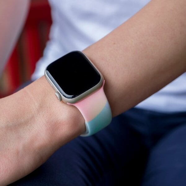 The Colourful Aura Colourful Silicone IWatch Strap Band For Apple 38mm 40mm Watch Series