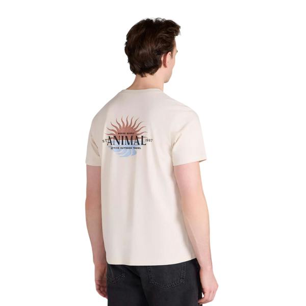 Mountain Warehouse Mens Sunrise Back Print T-Shirt - Dark Beige - 