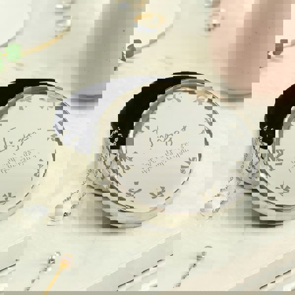 Personalised Memento Company Personalised Bow Round Trinket Box