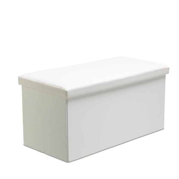 Snug City Faux Leather Storage Ottoman Storage Box With Lid Foldable - 76x38x38cm Rectangle
