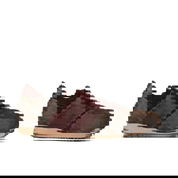 Embassy London San Francisco - Brown & Burgundy - Men's lace-up leather & suede trainer