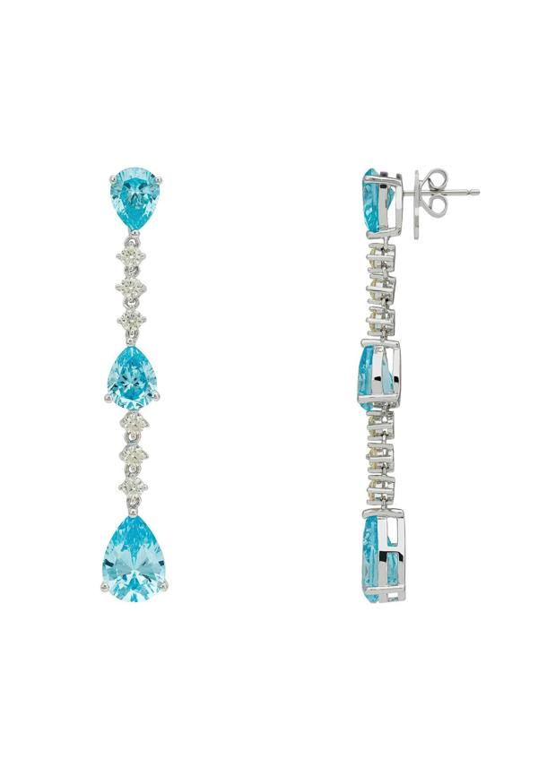 Latelita Elizabeth Drop Earrings Blue Topaz Silver