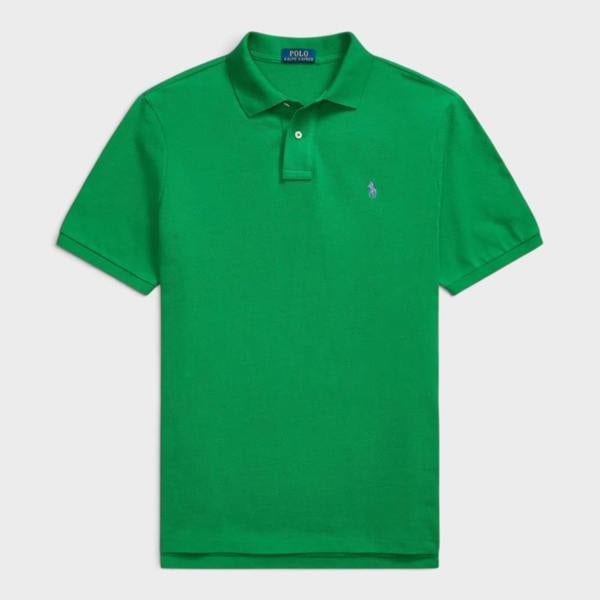 Ralph Lauren Logo Embroidered Piqué Polo Shirt Green