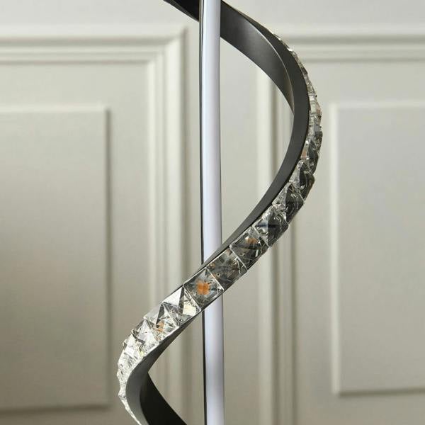Pagazzi Lighting Hyde Matte Black And Crystal LED Table Lamp