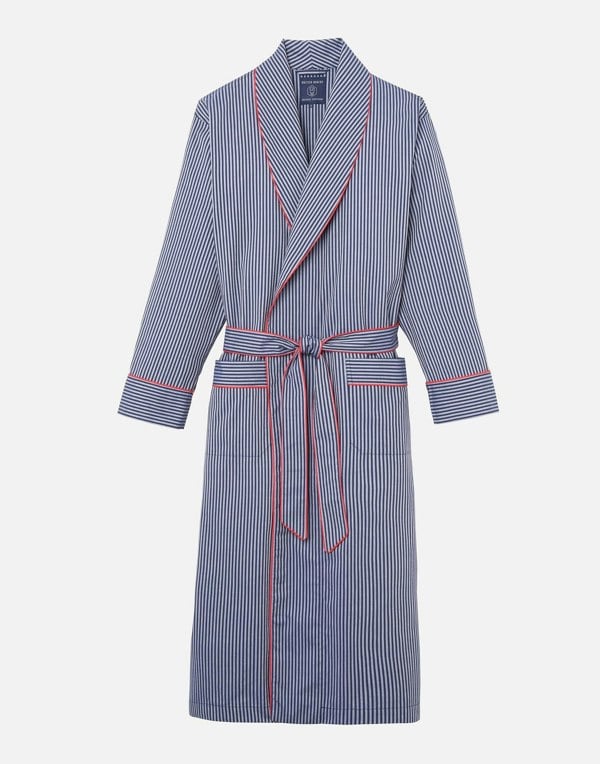 British Boxers Men's Crisp Cotton Dressing Gown – Winchester Stripe