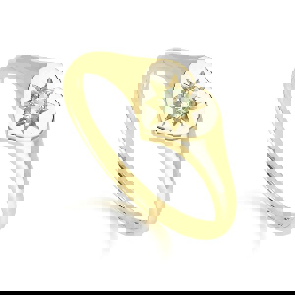 135R2055049 ECFEW™ 'The Liberator' Peridot Heart Ring in 9ct Yellow Gold Side