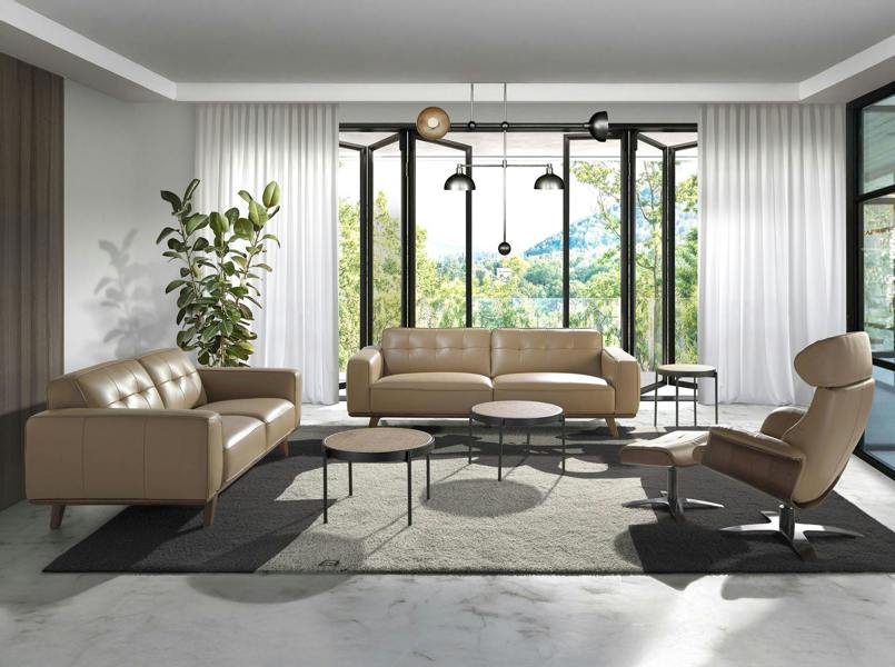 Angel Cerdá Chester sofa in sand leather 6119/6120