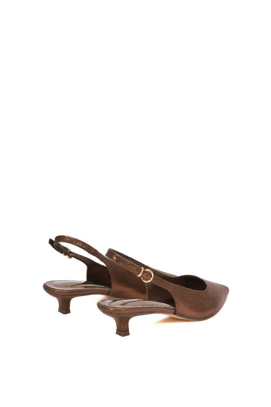 XY LONDON Slingback Kitten Heel Court Shoes With Pointed Toe