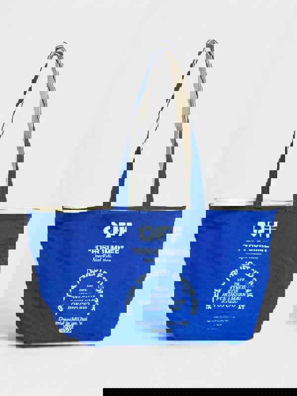Off-White Reversible Tote Bag Beige Blue