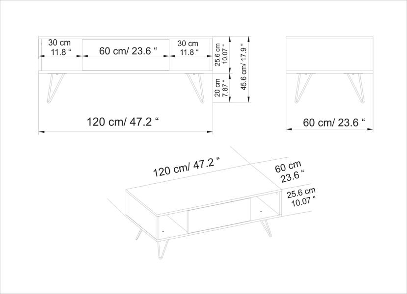 Decorotika Mistico 120 cm Coffee Table