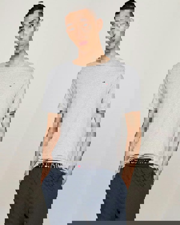 Tommy Hilfiger 3 Pack Mens T-Shirts - White/Black/Grey Heather - CHO - Designer Mens Short Sleeve T-Shirts & Tops