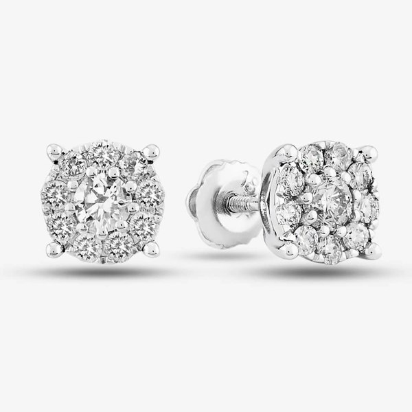 T. H. Baker 18ct White Gold 1.00ct Diamond Round Cluster Jewellery Set TH0134622