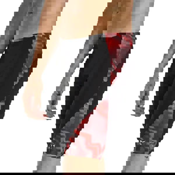 Black and red TYR Waveform Durafast Elite swim jammer with abstract design