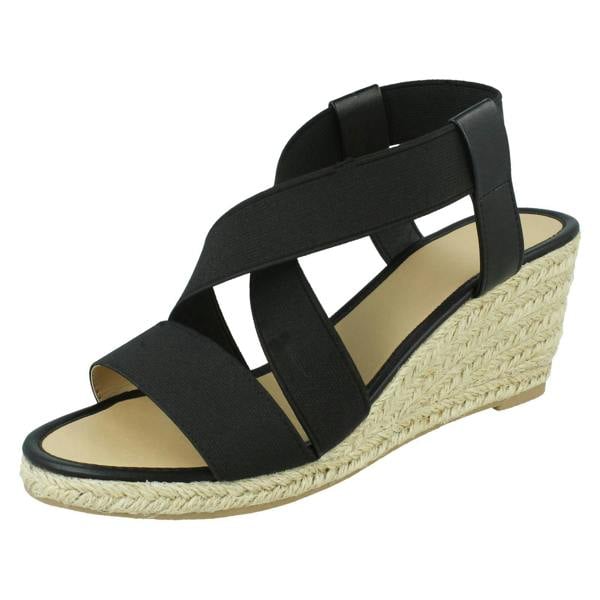 Spot On Ladies Spot On Mid Wedge Sandals F2296