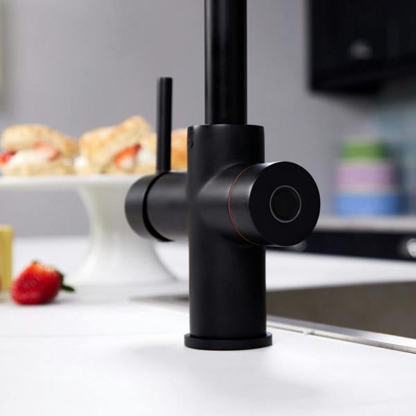 Impromta 3 in 1 Biometric Swan Neck Boiling Water Tap | Matt Black Finish