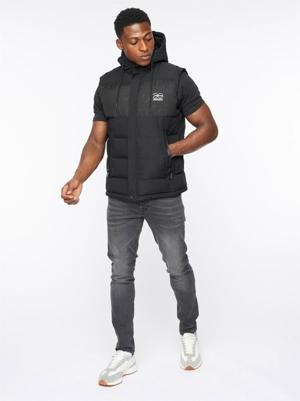 Crosshatch Kremlins Embossed Gilet Black