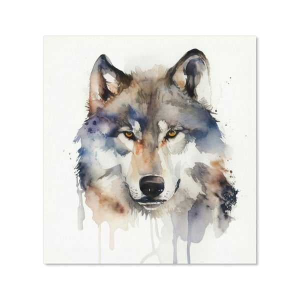 Warren Reed - Designer Wolf Watercolour Kitchen Splashback