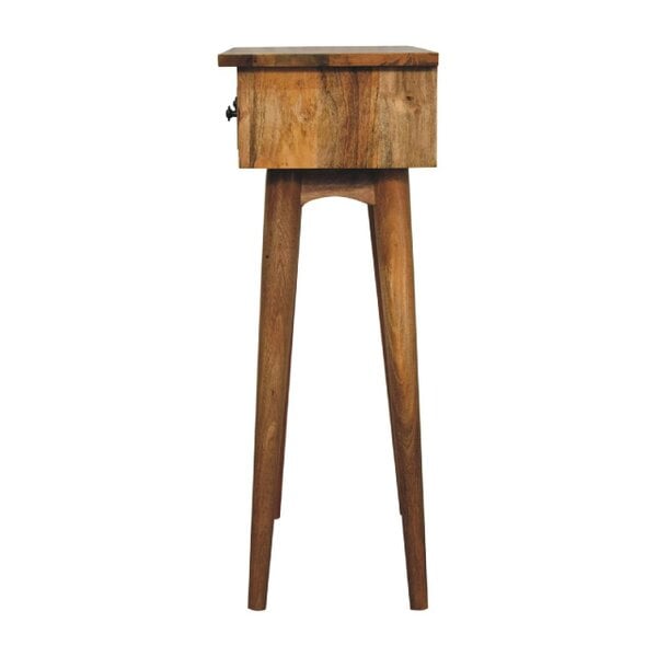 Wyld Haus Parma Mini Oak Mango Wood Hallway Console Table 2 Drawers