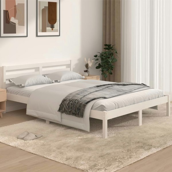Berkfield Day Bed Solid Wood Pine 140x190 cm White