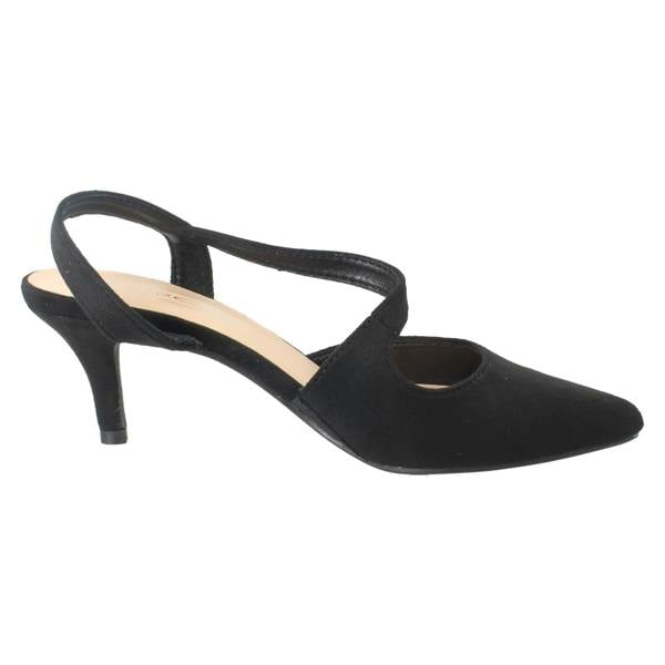 Spot On Ladies Spot On Slip On Pointed Summer Strappy Low Heeled Shoes F90145