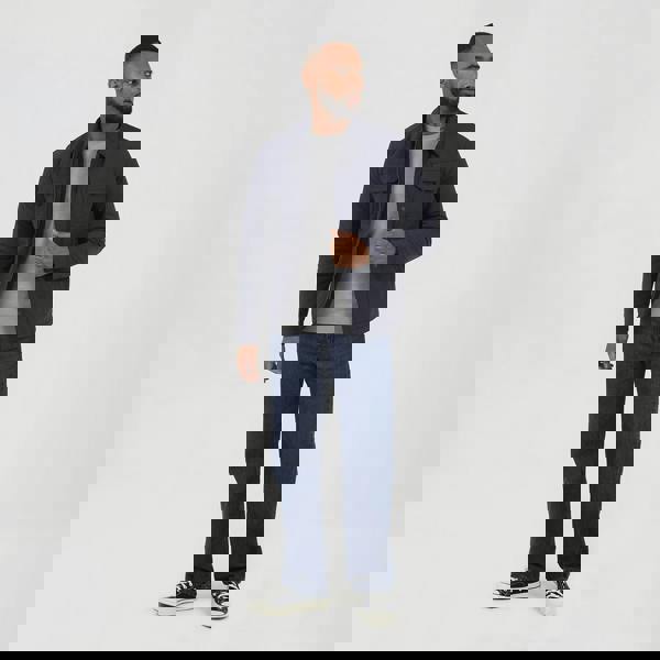 Brave Soul Navy Borg Lined Zip-Up Shacket - Navy Image 3