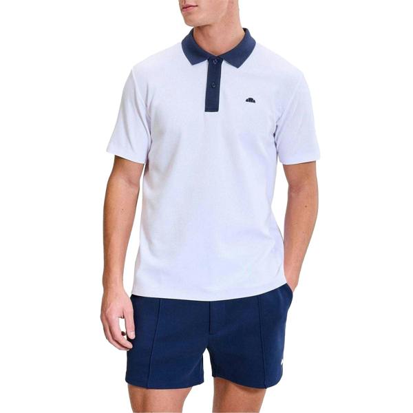 Ellesse Mens Vergo Polo Shirt - White/Navy - 