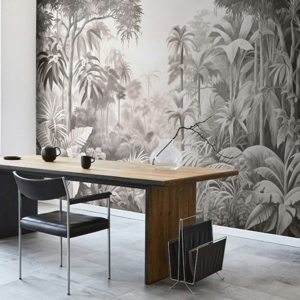Origin Murals Jungle Trees - Black and White