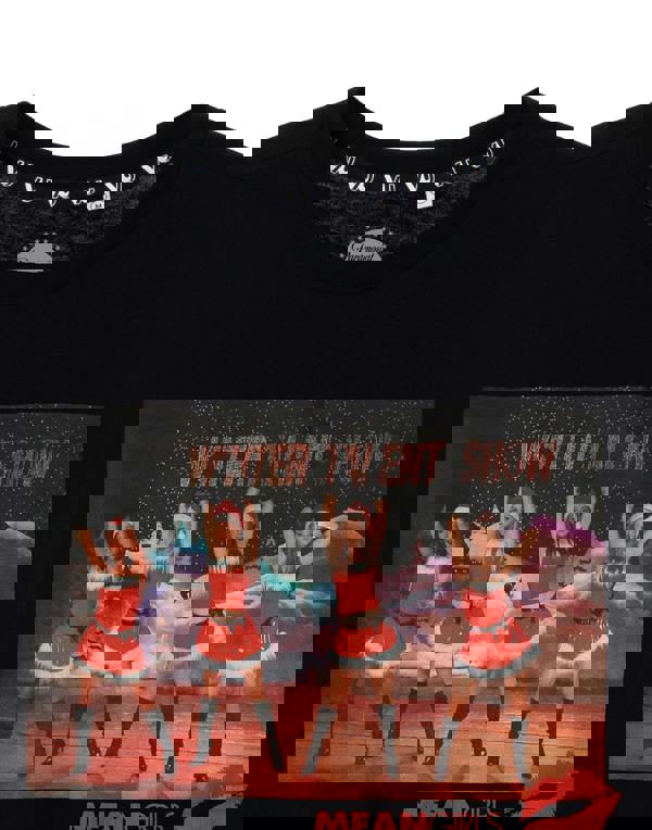 Mean Girls Womens Black Jingle Bell Rock Short Sleeved T-Shirt