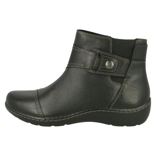 Clarks Ladies Clarks Strap Detailed Ankle Boots Cora Tropic