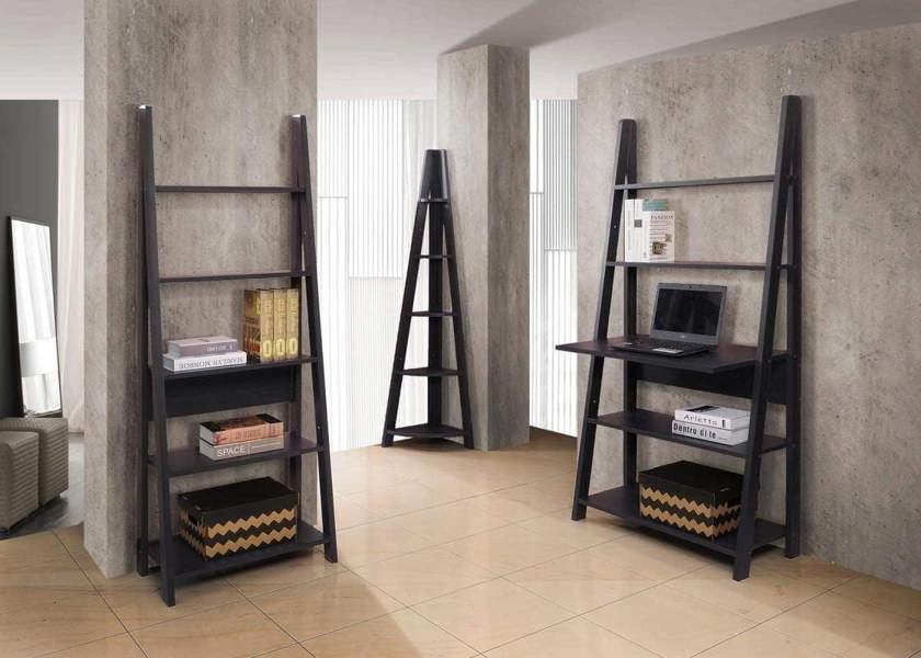 Timber Art Design Riva Retro 5 Tier Ladder Bookcase Display Shelf Unit