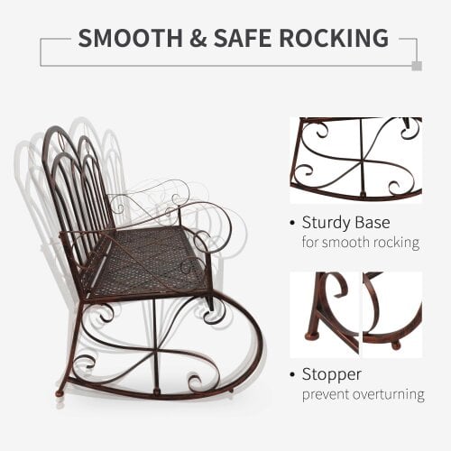Wyld Haus Lesu Metal Bronze Iron Garden Outdoor Rocking Chair