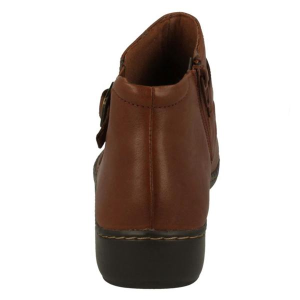 Clarks Ladies Clarks Buckle Detailed Ankle Boots Cora Rouched