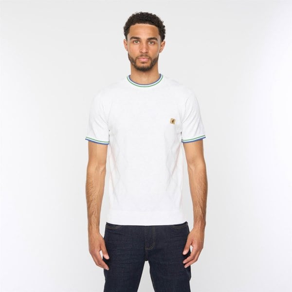 Gabicci V54GM16 Mens Santino Short Sleeve Knitted Crew Neck Gabicci Vintage - WHITE